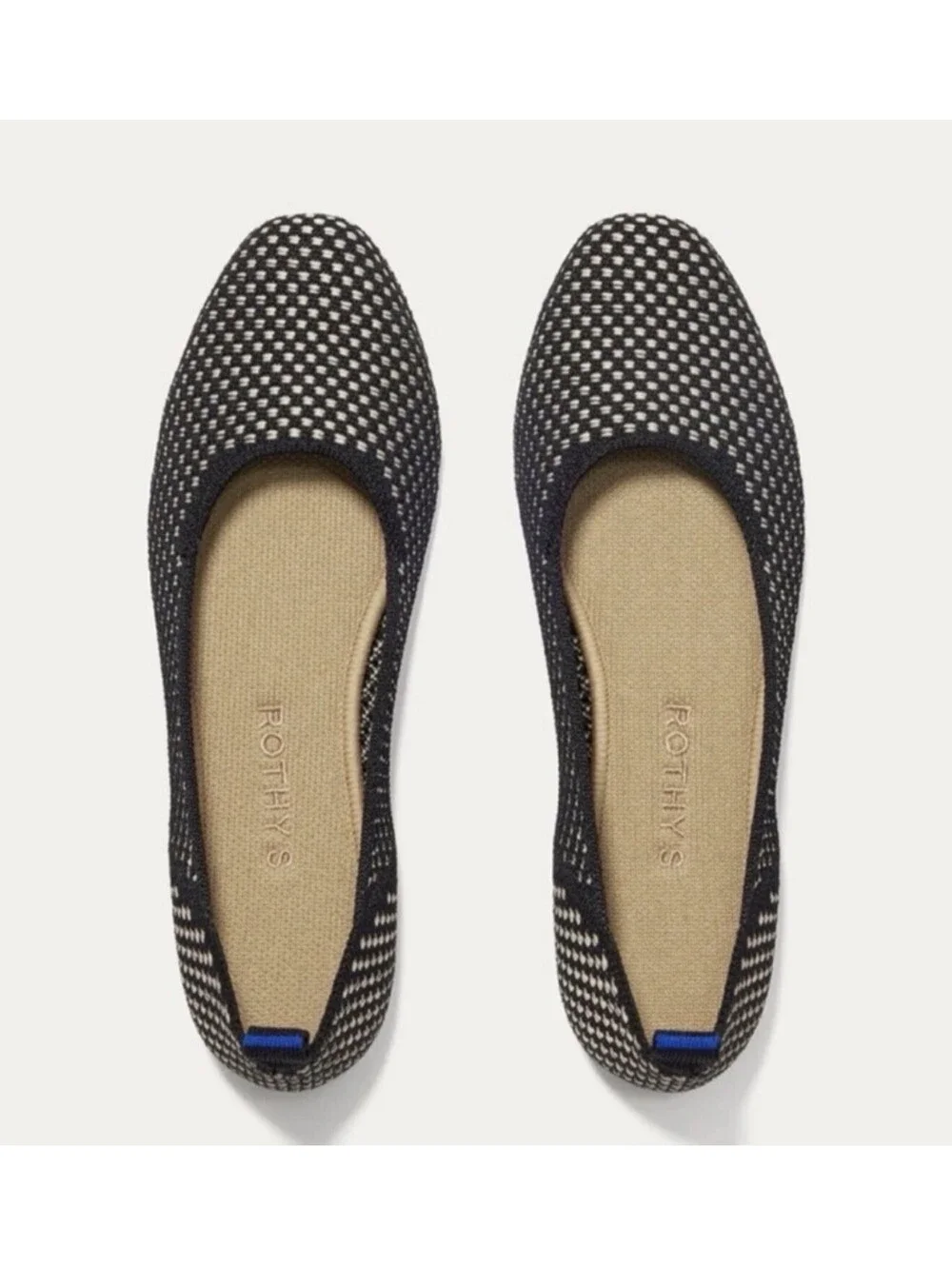 Rothy’s The Square Wrap Noir Women’s Size 10 Black/Ivory 102-009-Fun Ankle Laces